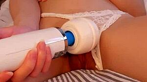 Tiny Asian Maid Rips Clothes And Cums On Wand