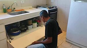 Pregnant wife cheats on husband with plumber and lets him cum inside 😈