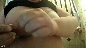 big beautiful woman with large breasts and nipples wearing rubber