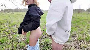 Public Sex With Young Curly Beauty Girlfriend's First Time With Monster Cock