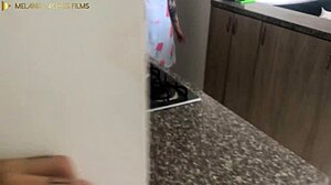 Sexy Colombian Latina Stepmother Gives Anal in Kitchen Flashing