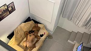 hot blonde cheats, cuckold watches hidden camera