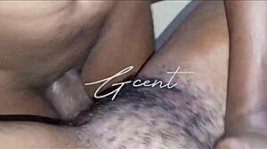 Close up of passionate hairy sex with moaning.