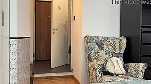 Naked Woman Flashes Big Tits And Ass To Delivery Boy