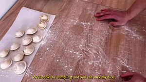 Stepsister hungry, i made dumplings then fucked her.