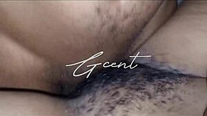 Close up of passionate hairy sex with moaning.