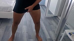 Open mouth and swallow cock, it comes strong - cumshot with very intense jerking.