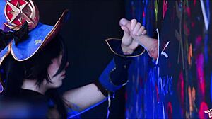 astrologer mona explores glory hole fetish in cosplay