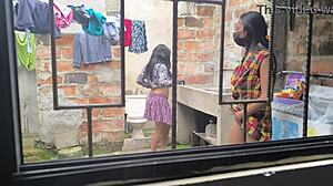 Are these housewives hot sluts making porn after laundry?