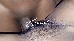 Close up of passionate hairy sex with moaning.