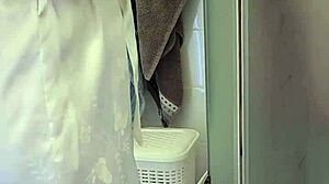 Stepmom assists son in jerking off, cumming on big tits!