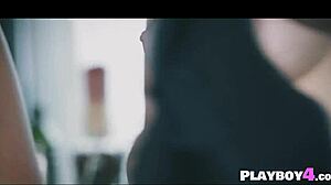 two hot girls kissing and fingering in kitchen!