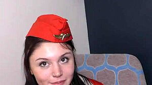 British amateur lexi lush in uniform gives blowjob to big black cock.