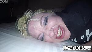 blonde hooker anally pleases pimp on snowy streets for cumshot