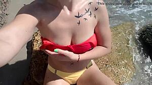 Blondy Beach Masturbation