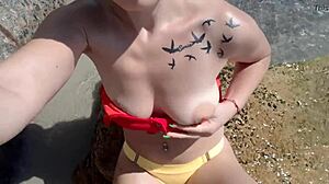 Blondy Beach Masturbation