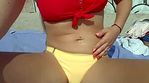 Blondy Beach Masturbation