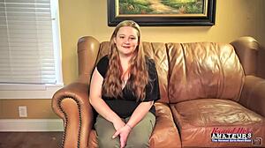 Curvy Redhead Masturbates