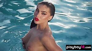 Bold Brunette Strips Naked