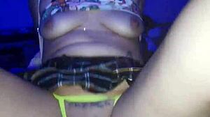 geeky slut riding cock