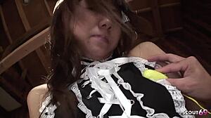 Skinny Asian Maid Orgasms