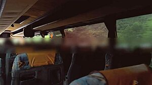 thrilled bus blowjob