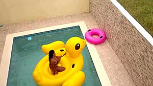 Maxine sunbathes wet