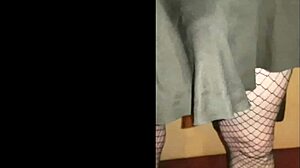 Crossdresser drinks pee