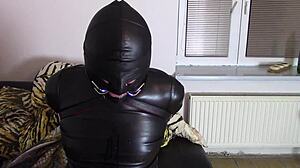 Crossdresser Leather Bondage