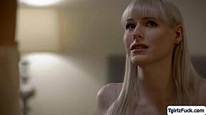 Trans Fucks Blonde Pussy