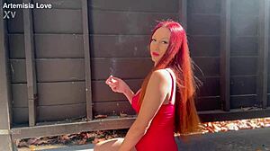 Big Tits MILF Smoking