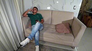 Masturbating Latina Tastes Cock